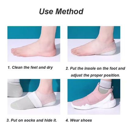 Invisible Height Boost Insoles | 4CM 5CM 6CM Lift | Concealed Silicone Pads