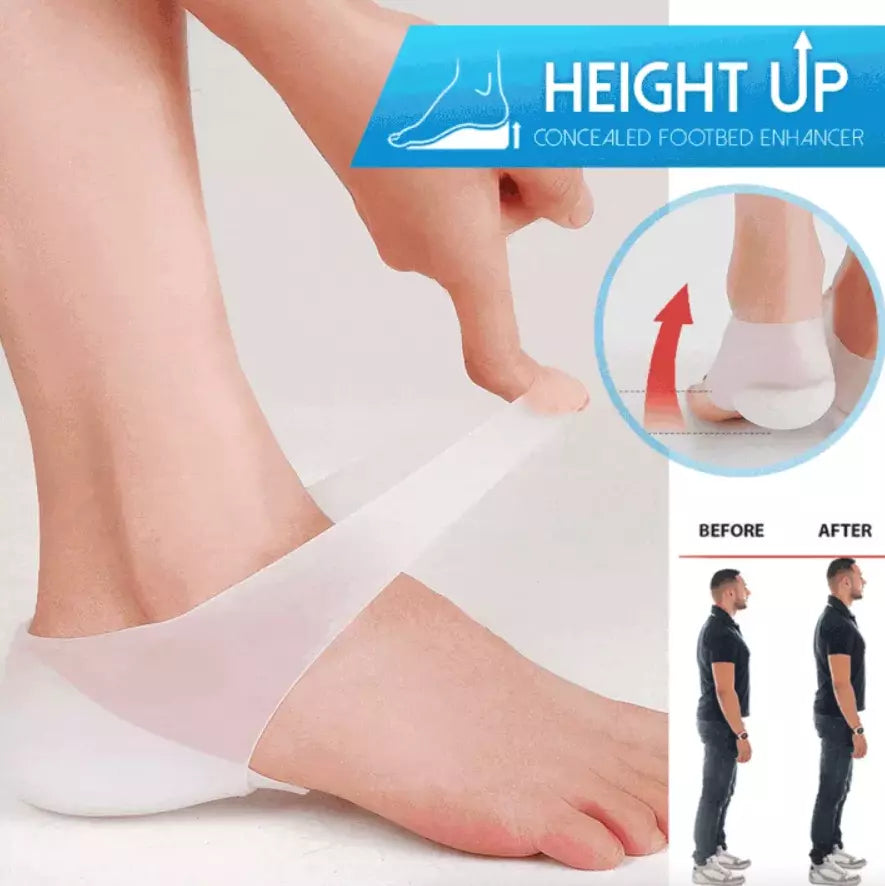 Invisible Height Boost Insoles | 4CM 5CM 6CM Lift | Concealed Silicone Pads