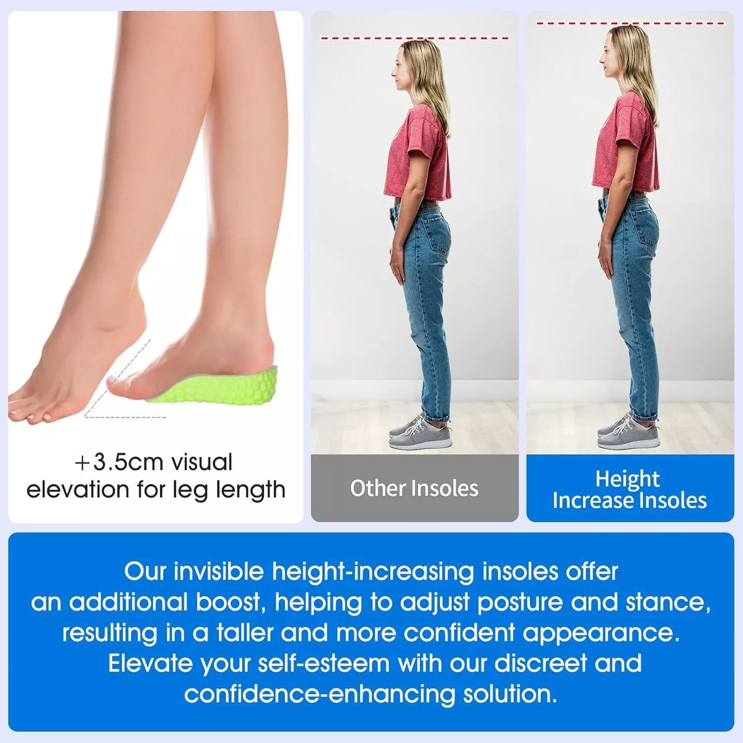 Height Boost 4D Insoles – Orthopedic Comfort & Shock Absorption